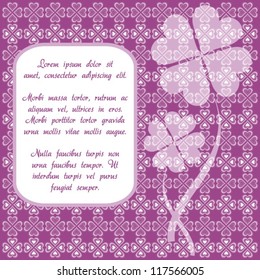 frame with text and floral background