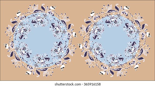 Frame for the text with a floral ornament 