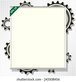frame for text with gears , vector illustration