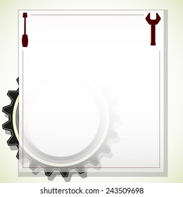frame for text with gears , vector illustration