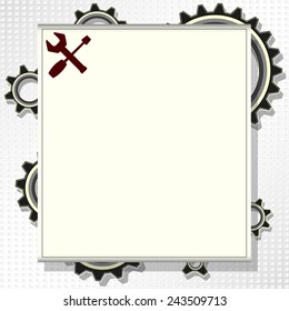 frame for text with gears , vector illustration