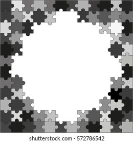 Frame for the text of gray puzzles. Stylish vector illustration for your text