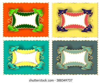 frame for text or greeting cards, set of four colors options