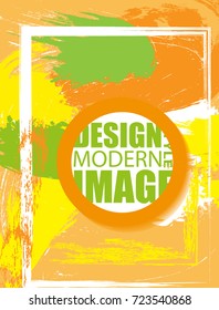 Frame for text and labels the color of autumn. Background, element for design business and gift cards, menu, flyers, brochures in the style of Modern Art graphics for hipsters. Vector illustration. 