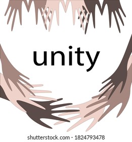 
Frame for text made of human palms of different shades. Universal template for anti-racism and other discrimination message flyers and design. The concept of a tolerant attitude of people of differen