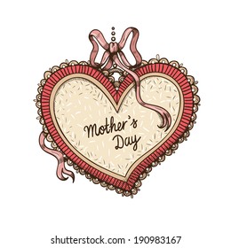 Frame with text for Mother's day. Isolated sketch vector element for holiday design.