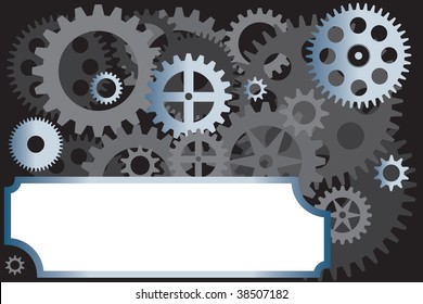 frame for text on a background of gears
