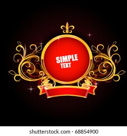 Frame with text on dark background. Vector