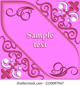 Frame for text with a pattern in Arabic, Asian style. The frame is designed for festive, congratulatory, invitation texts.