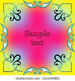  Frame for text with a pattern in Arabic, Asian style. 