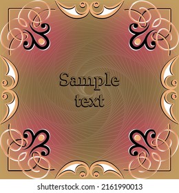  Frame for text with a pattern in Arabic, Asian style. 