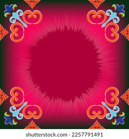  Frame for text with a pattern in Arabic, Asian style. 