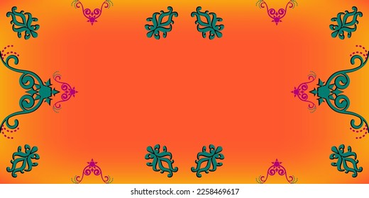  Frame for text with a pattern in Arabic, Asian style. 