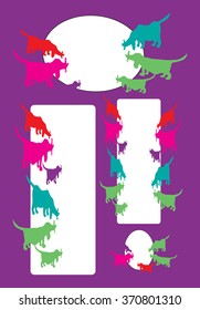 Frame for the text, a pattern with dogs