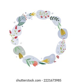 Frame for text or photo. Winter pattern. Various colors, pastel colors. Ideal for printing postcards, notebooks, notepads, mugs, invitations.