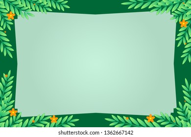 Frame for text and pictures of tropical leaves