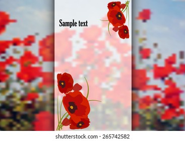 Frame for text with poppies