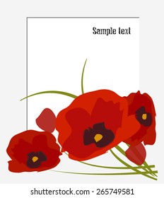 Frame for text with poppies