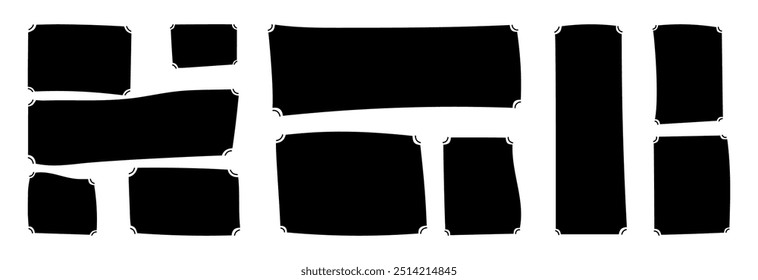 Frame for text or quotes. A set of different shapes of empty frames to highlight the notification.