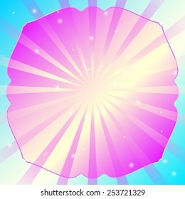 Frame for text, radial abstract background, vector illustration