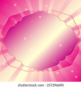 Frame for text , radial abstract background, vector illustration