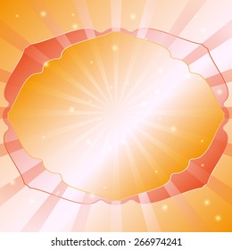 Frame for text , radial abstract background, vector illustration
