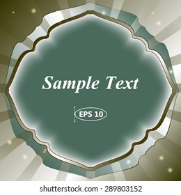 Frame for text, radial abstract background, vector illustration