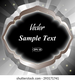Frame for text , radial abstract background, vector illustration