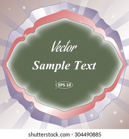 Frame for text , radial abstract background, vector illustration