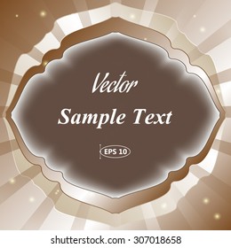 Frame for text , radial abstract background, vector illustration