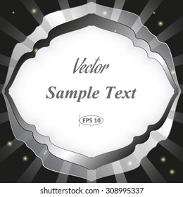 Frame for text, radial abstract background, vector illustration