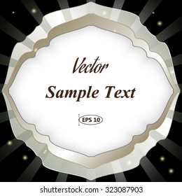 Frame for text , radial abstract background, vector illustration