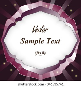 Frame for text, radial abstract background, vector illustration