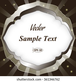 Frame for text , radial abstract background, vector illustration