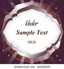 Frame for text , radial abstract background, vector illustration