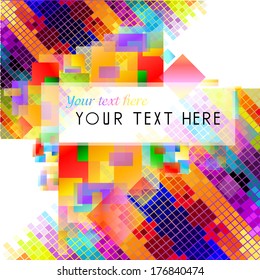 frame for text of rainbow colored squares. Vector