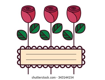 Frame for text with roses 