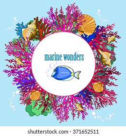 Frame for text sea theme