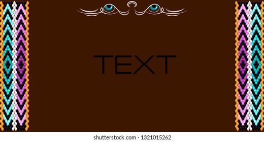 Frame for text with a separator and a pattern on the bedouin fabric Sadu. She draws attention to the important text.