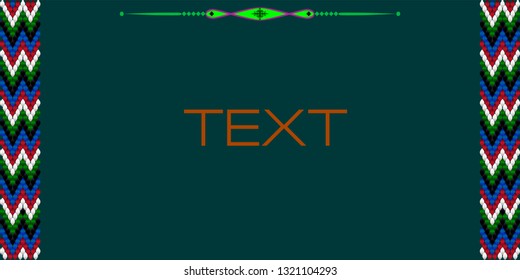 Frame for text with a separator and a pattern on the bedouin fabric Sadu. She draws attention to the important text.