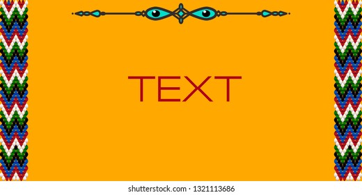 Frame for text with a separator and a pattern on the bedouin fabric Sadu. She draws attention to the important text.