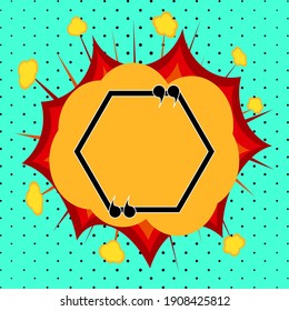 Frame for text sign, pop art explosion, vector illustration for design