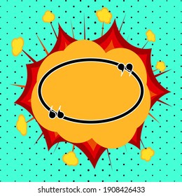 Rahmen für Textzeichen, Pop-Art-Explosion, Vektorgrafik für Design