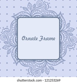 frame for text with simple flowers