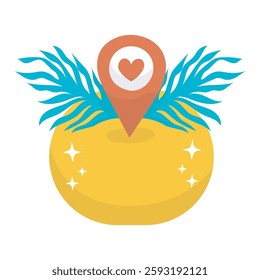 frame text space with gps sign in outline flat vector design