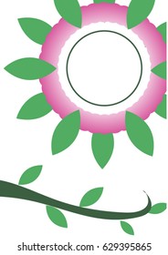 Frame for text spring, branch and leaves