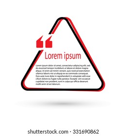 frame for text triangle. Text box vector