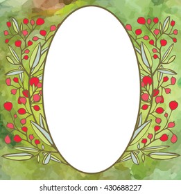 Frame for the text with a vegetable ornament 