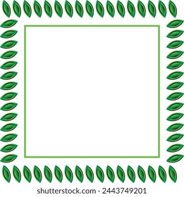 Frame for text. Watercolor hand drawn leaves