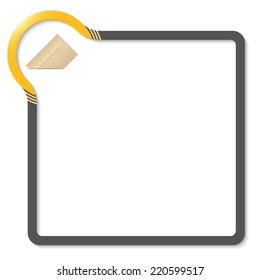 frame for text with yellow corner and envelope